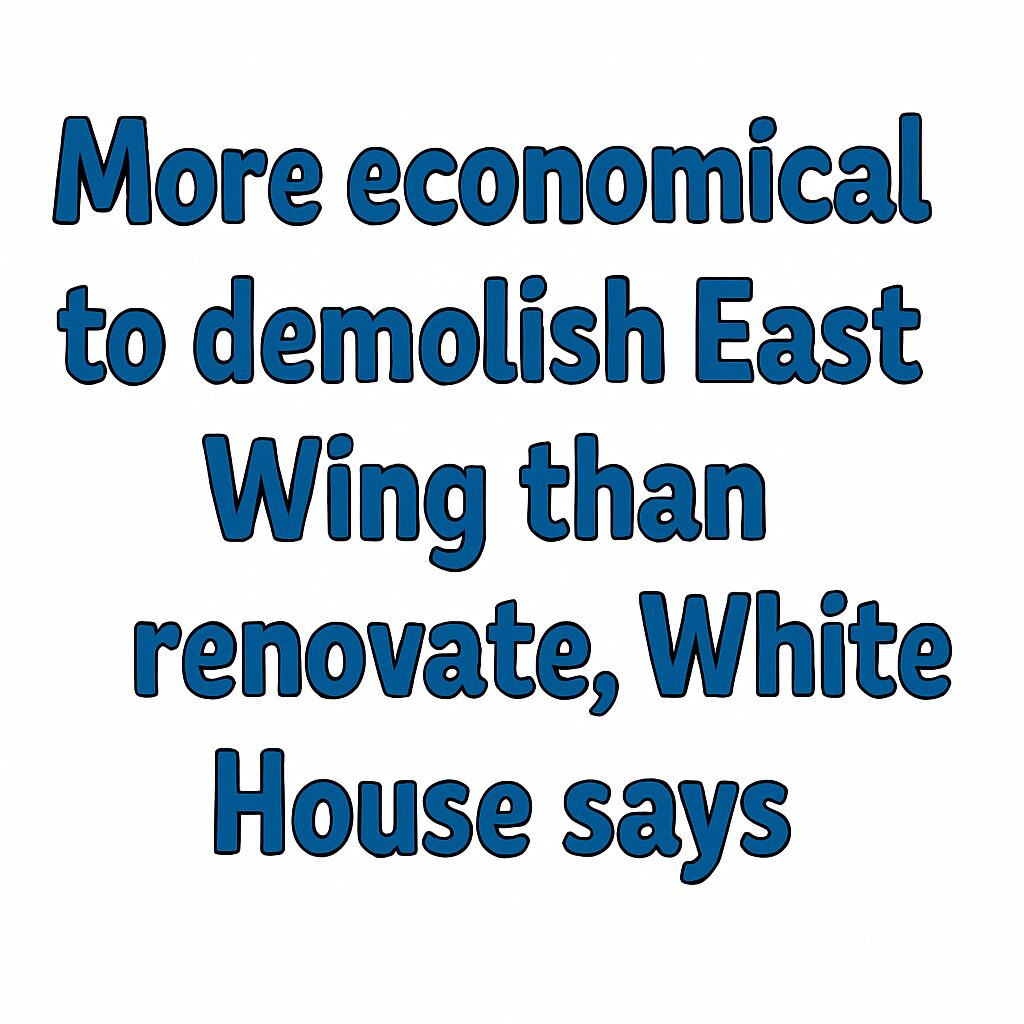 More economical to demolish East Wing than renovate, White House says ...