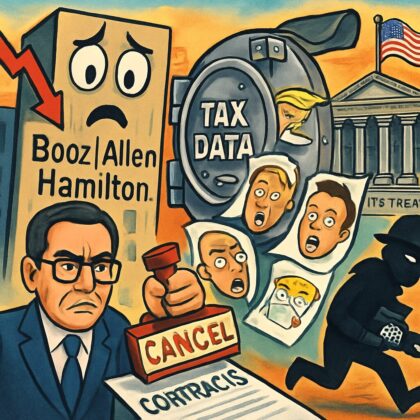 Treasury cancels $21 million in Booz Allen contracts, blaming Trump tax