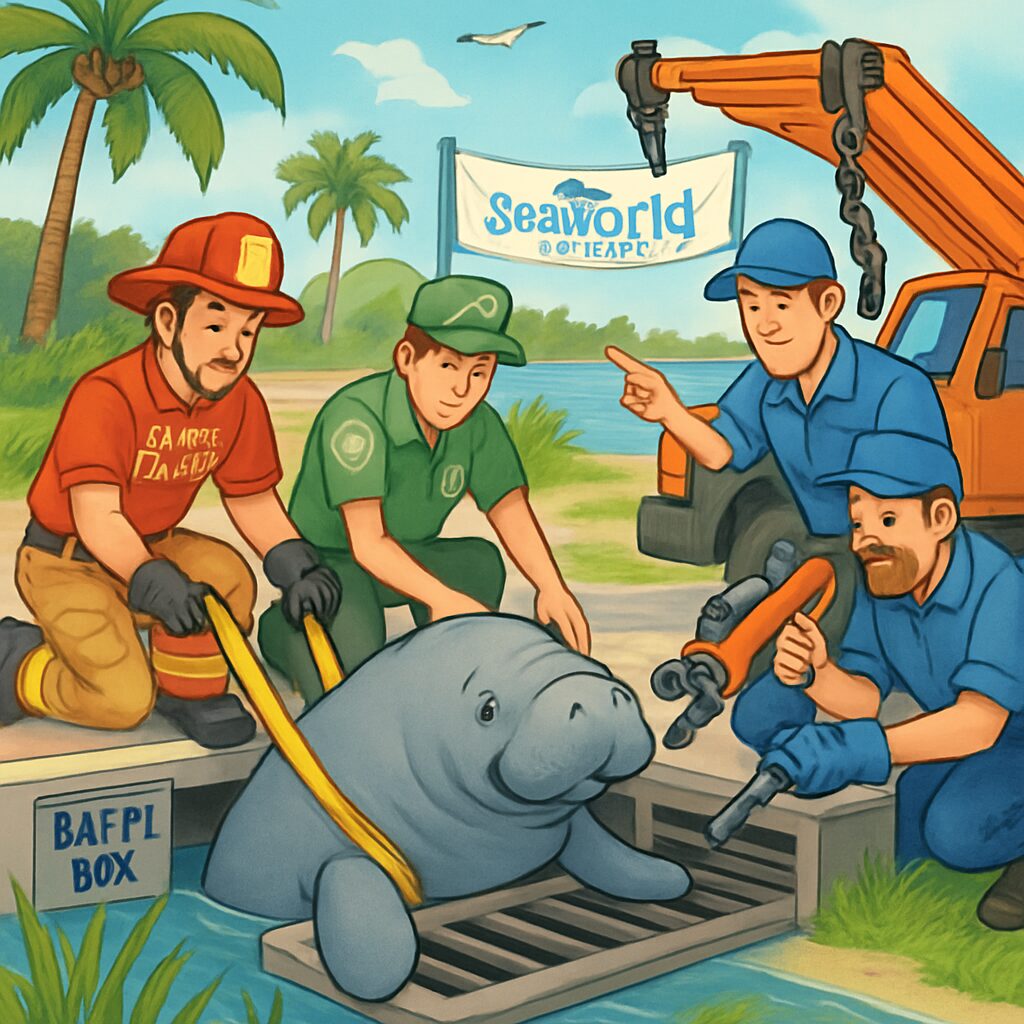 A 410-pound manatee got stuck in a Florida storm drain - Herald Times